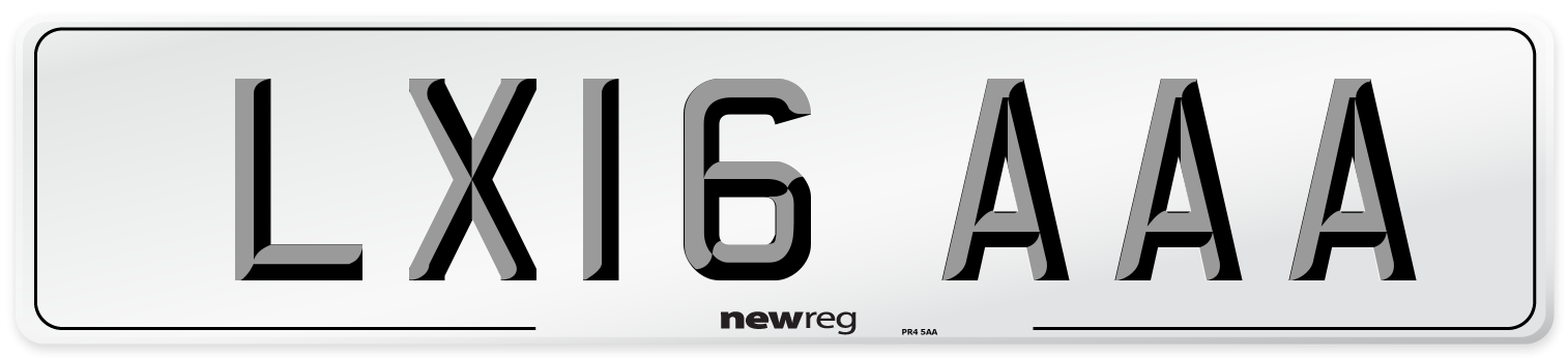 LX16 AAA Number Plate from New Reg